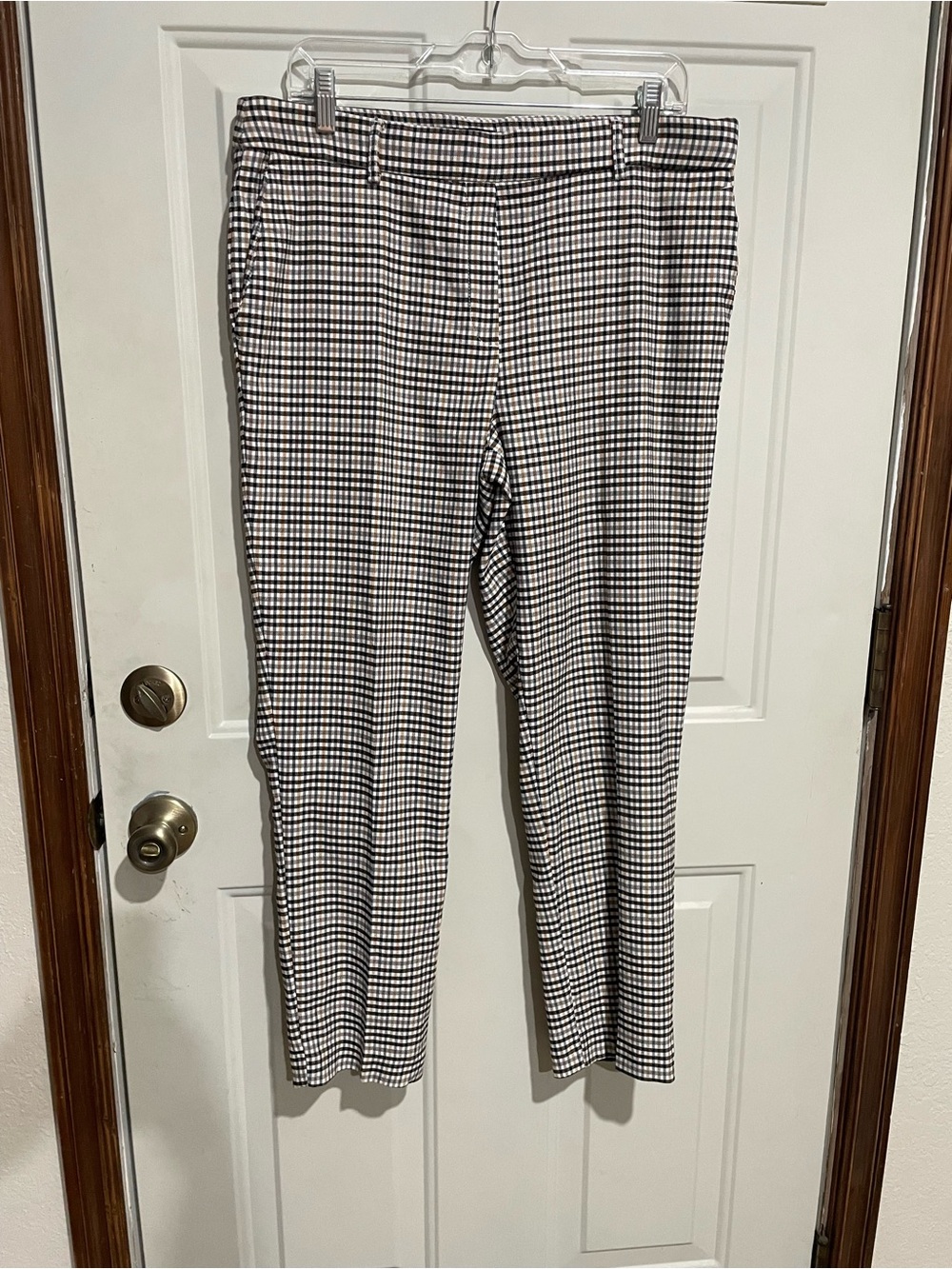 Jules & Leopold Black and White Gingham Straight-Leg Pants